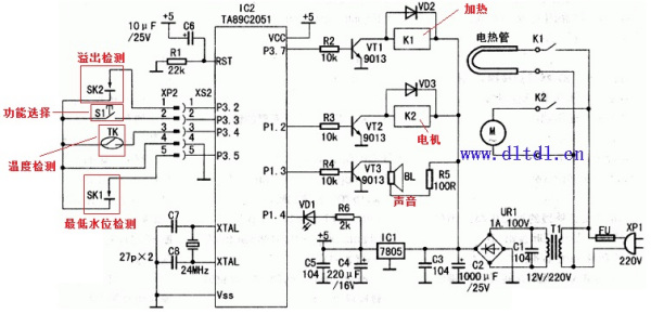 豆浆机的电路工作图