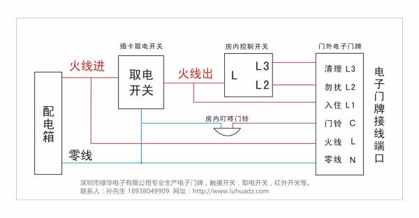 酒店床头控制板接线图