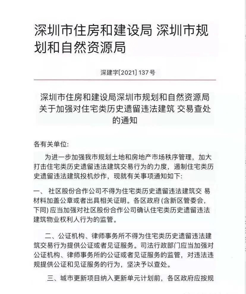 深圳小产权房最新政策2024