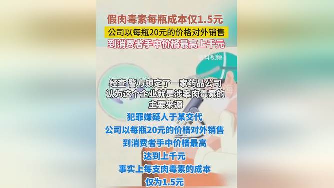 假肉毒素成本1.5元出厂20元卖价上千